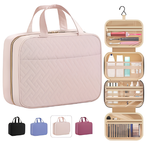 Large Travel Cosmetic Bag with Waterproof Hanging Hook